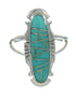 Southwestern Genuine Sterling Silver Turquoise Ring Size 4-3/4 AX89080